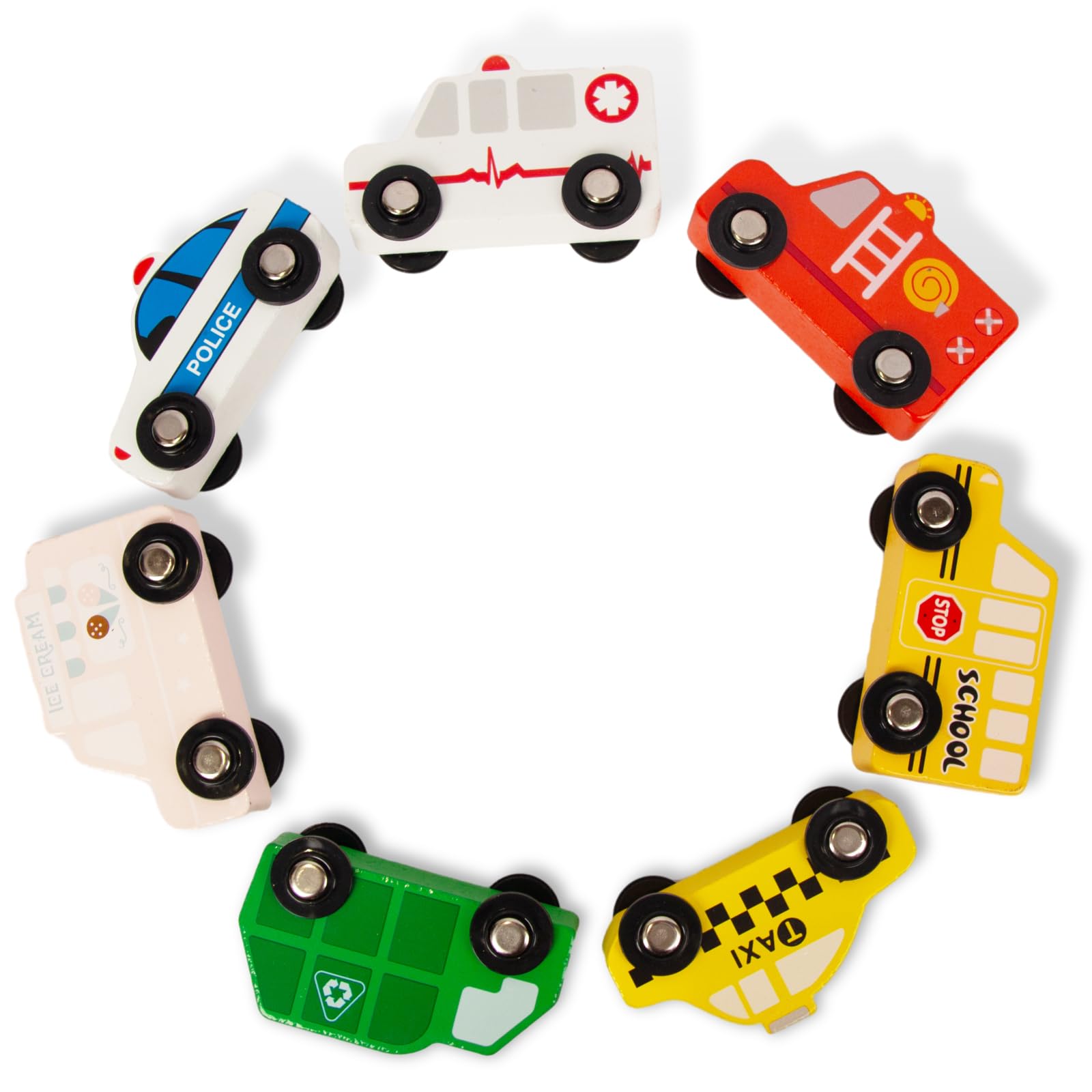 Wooden Train Sets for Toddlers, 9 Pcs Train Toy Magnetic Sets Fits Brio, Thomas, Melissa and Doug, Kids for Boys Girls 3 4 5 Years Old