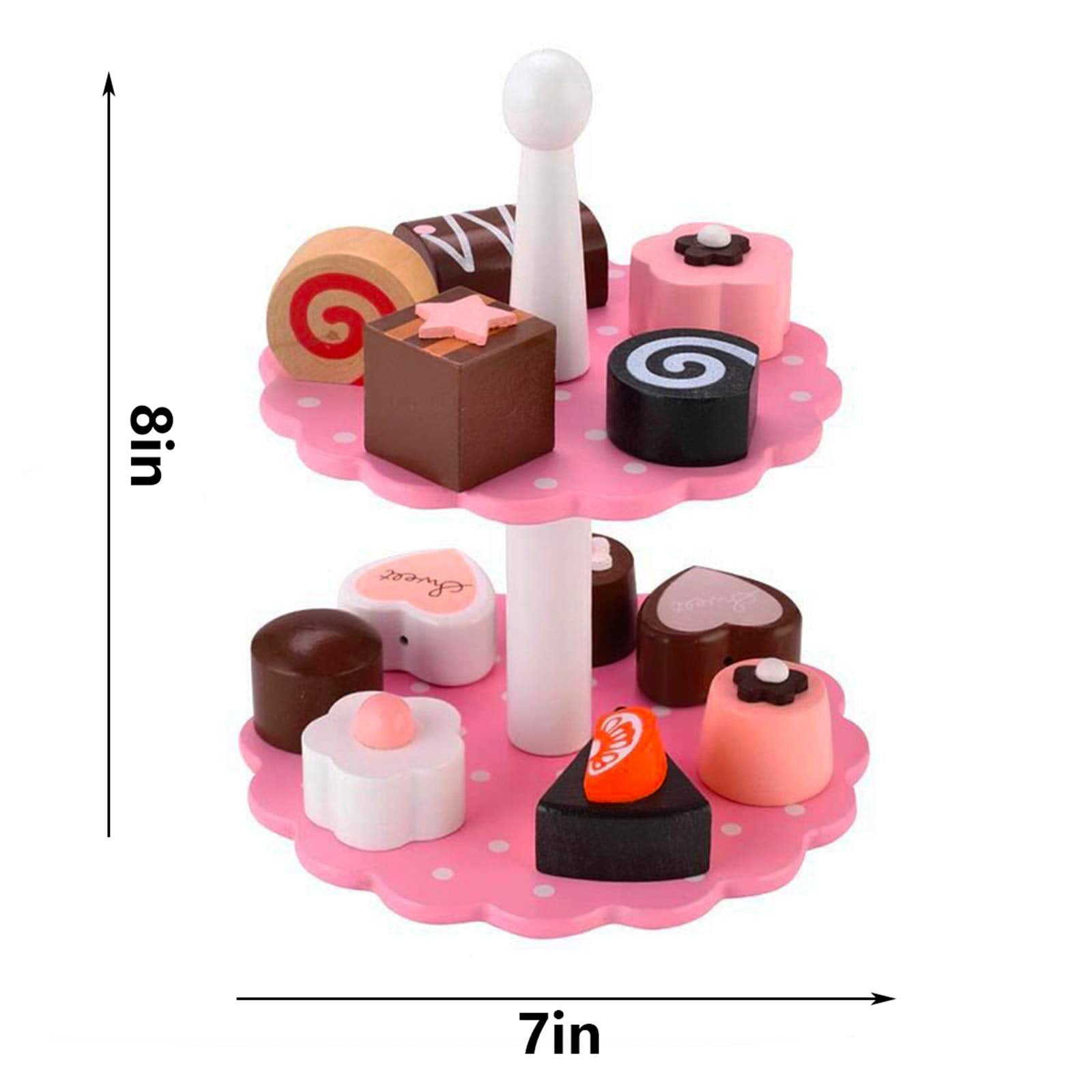 Wooden Play Food Sets for Kids Kitchen,Pretend Play Kitchen Fake Cutting Food Toys,Educational Toy for Toddler Girl 1 2 3 Year Old Birthday Gift (Birthday Cake)