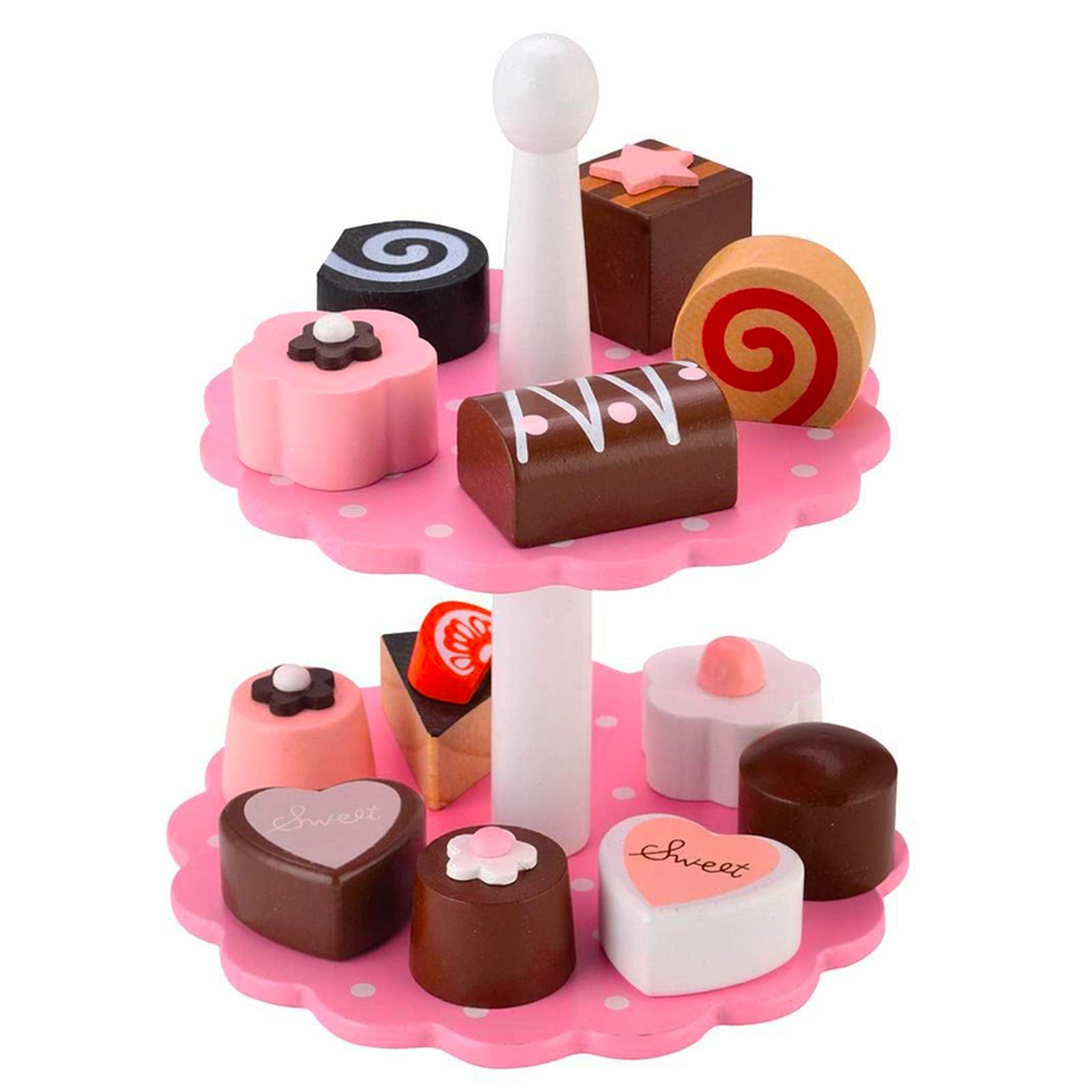 Wooden Play Food Sets for Kids Kitchen,Pretend Play Kitchen Fake Cutting Food Toys,Educational Toy for Toddler Girl 1 2 3 Year Old Birthday Gift (Birthday Cake)