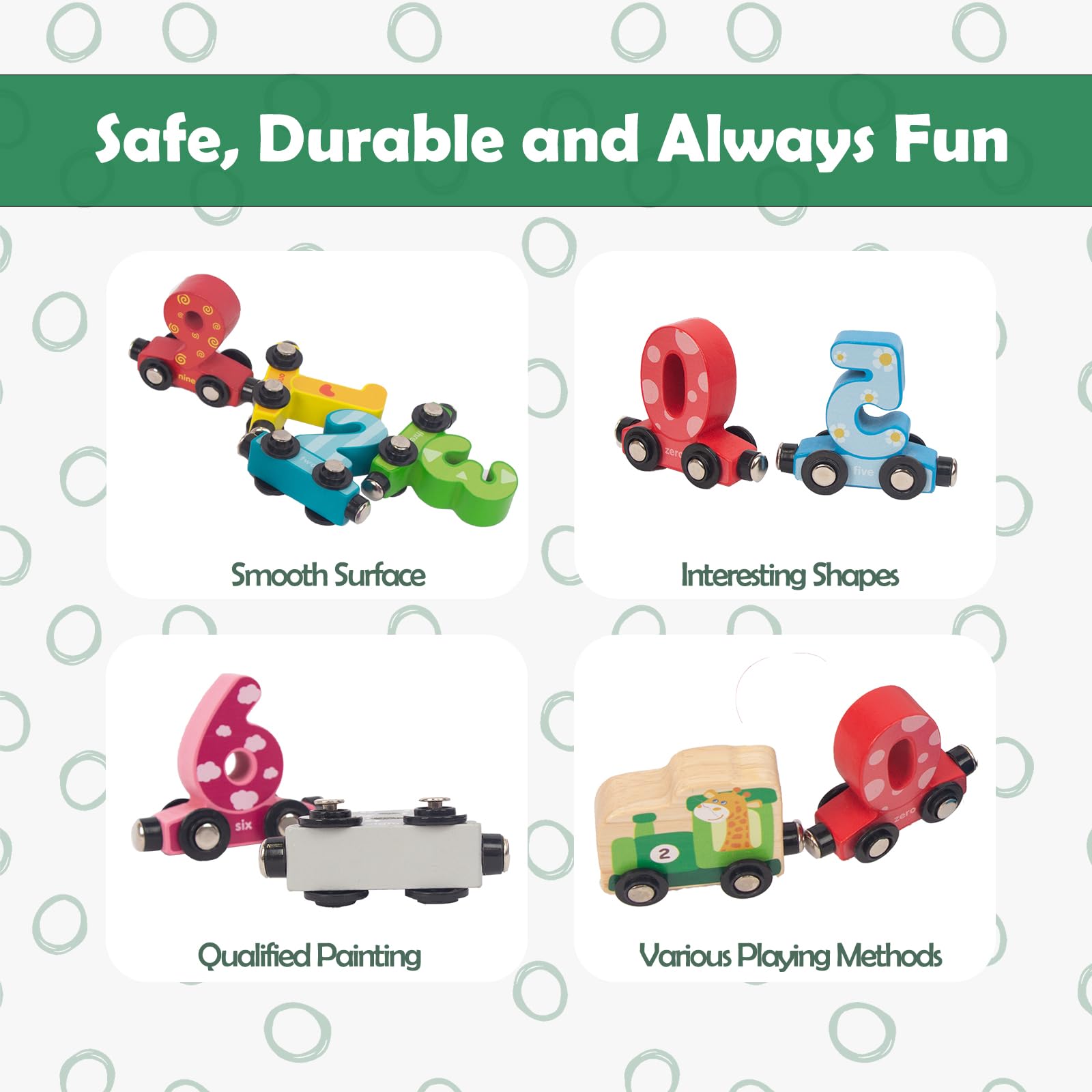 Number Train Set for 1 2 3 Year Olds, Educational Toy Cars for Toddlers, Montessori Learning Toys for Boys and Girls (Red)