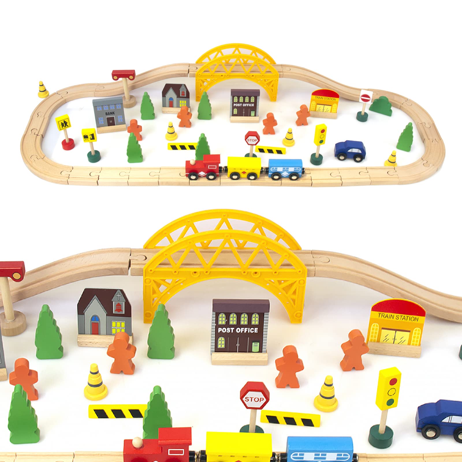 Brio Train SainSmart Wooden For Toddler With Double-Side Train