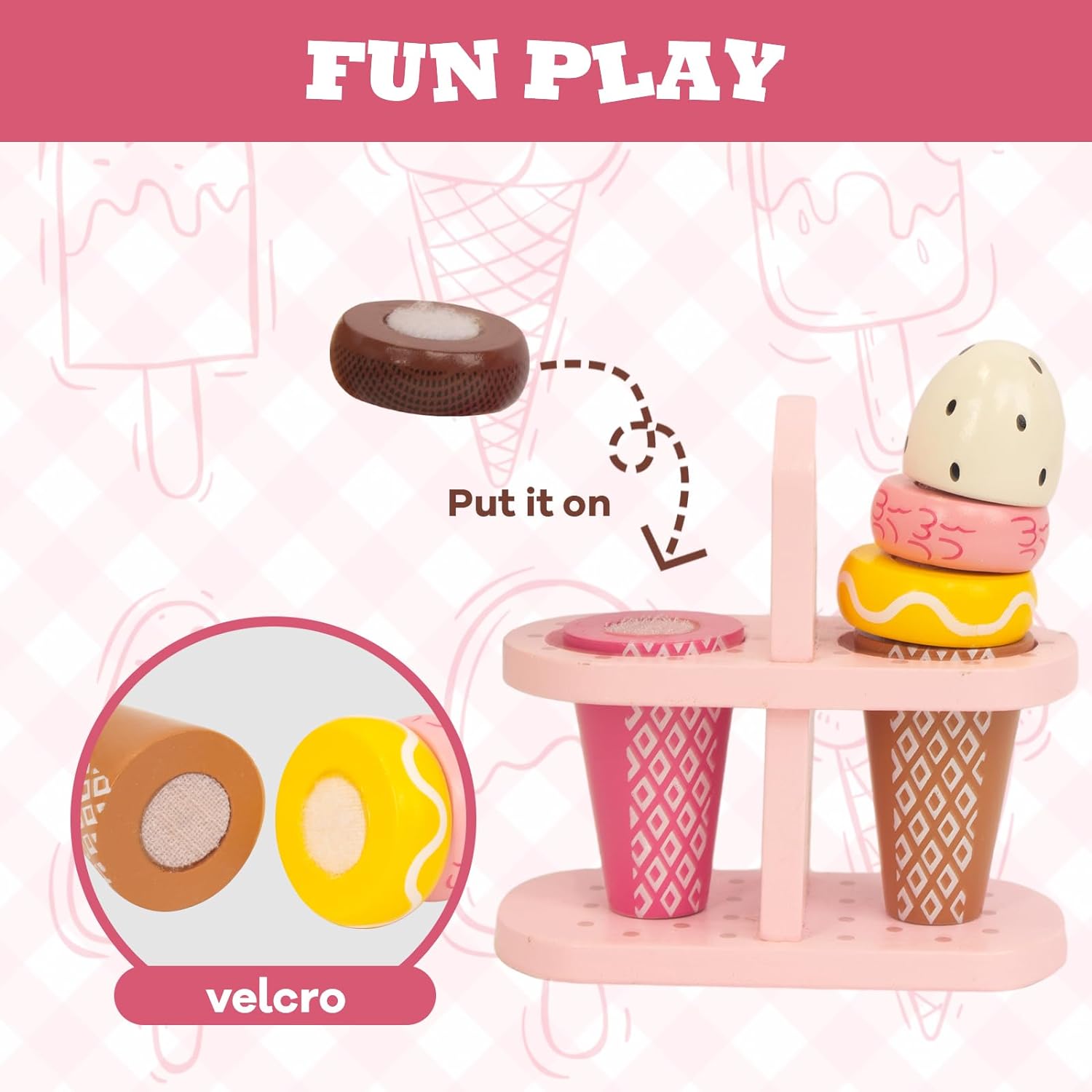 Ice Cream Set - Sweet Treats Ice Cream Parlour Playset - Pretend Play Food Toy Playset for Toddler - Best Gifts for Girls Boys