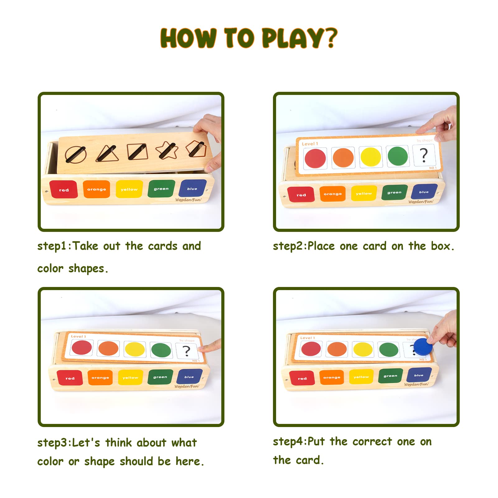 Color Shape Sorting Toy for Toddler 1-3, Wooden Montessori Toy Shape Sorter Color Matching Box Game, Learning Sensory Toy Gift for Boy Girl 1 2 3 Year Old